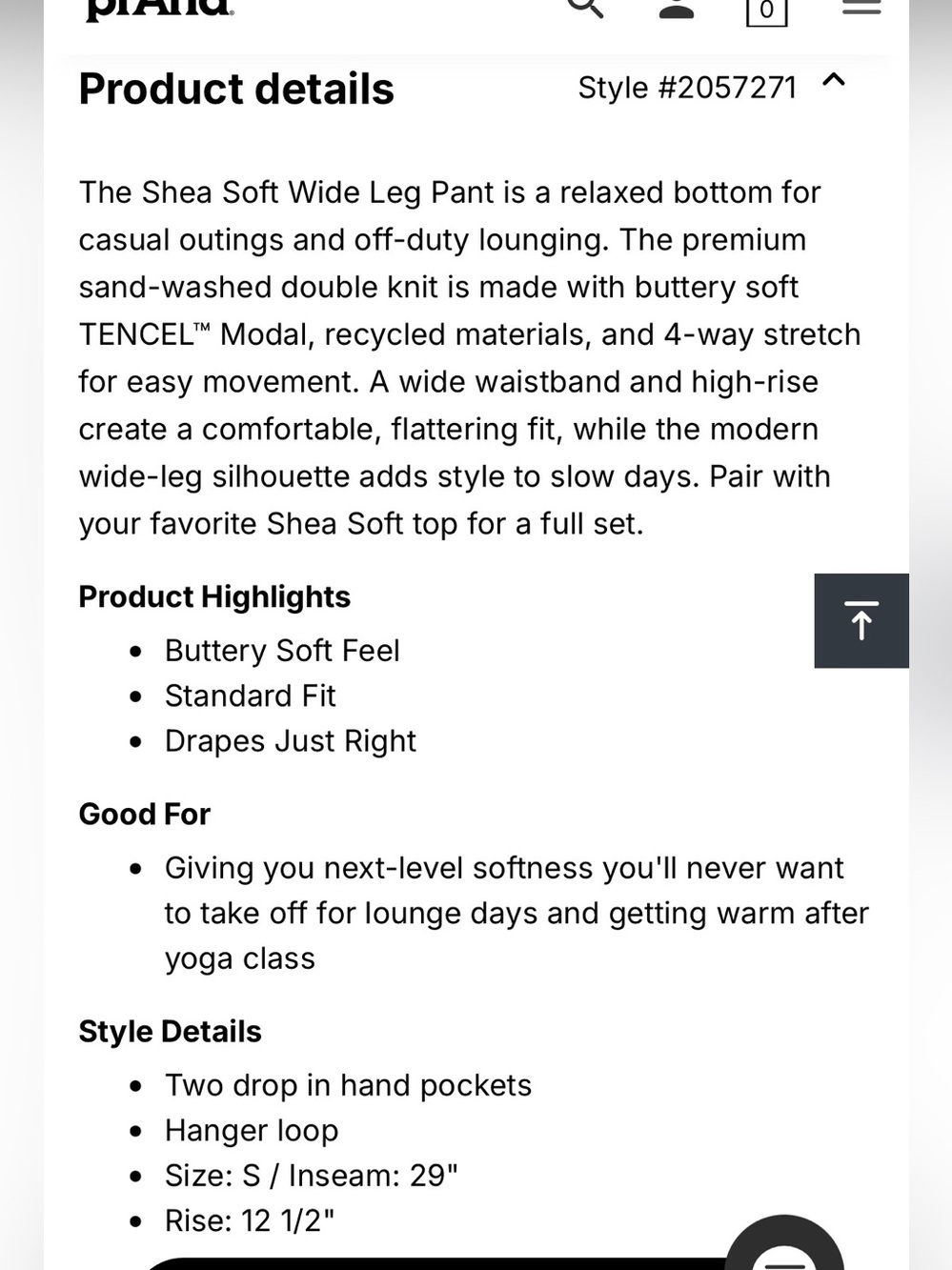Prana Shea Soft Wide Leg Pant - Picture 4 of 8